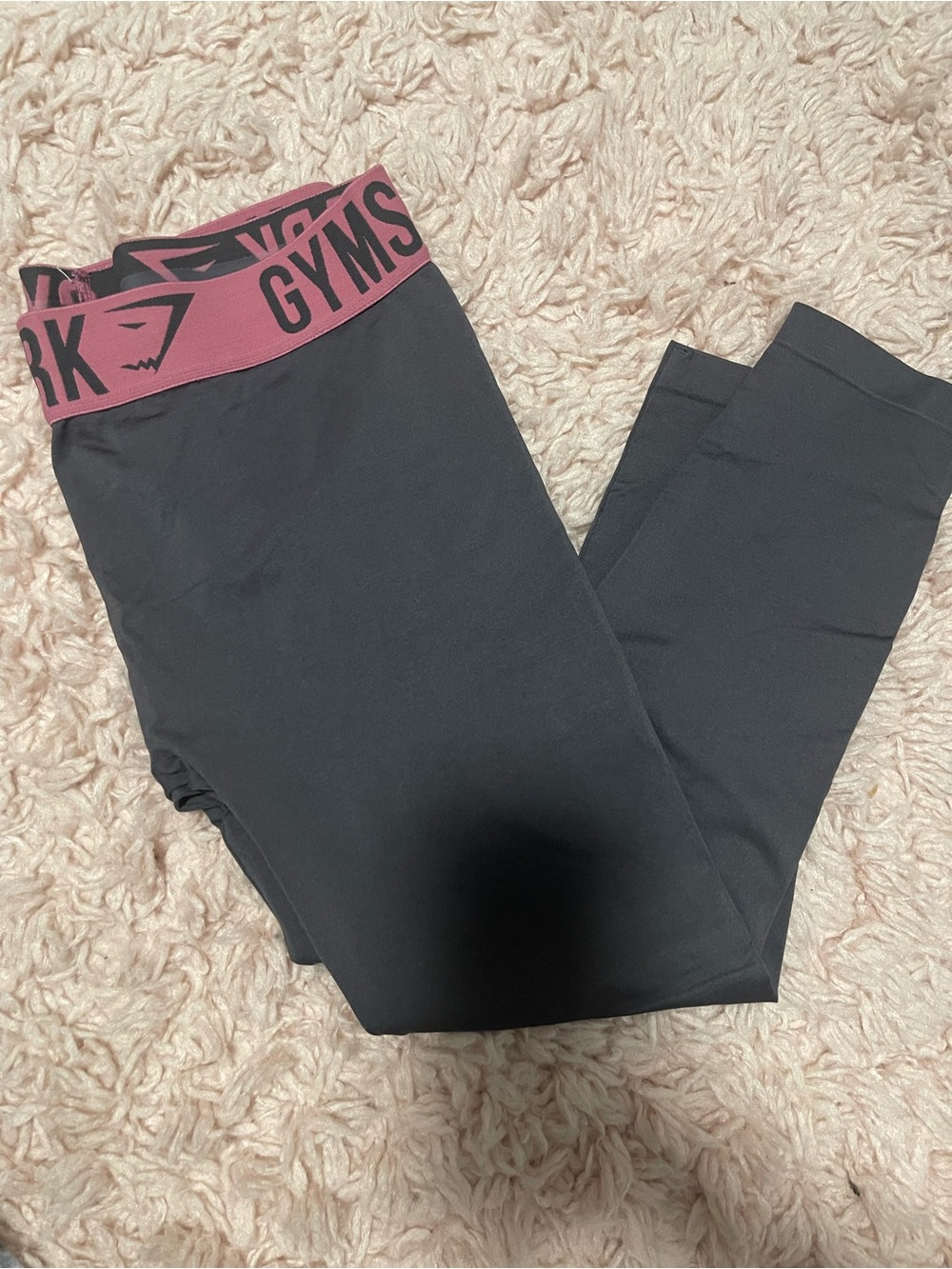 Gymshark CROPPED Leggings with Pink Branded Waistband